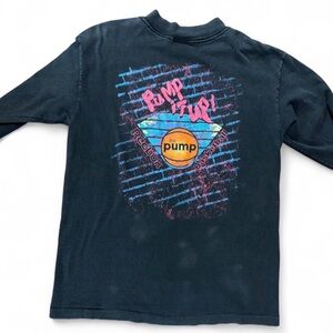 Vintage Reebok Faded Black Single Stitch Basketball Graphic Long Sleeve